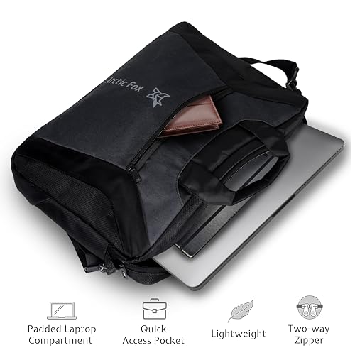 Image of Arctic Fox Rex Laptop Messenger Bag Carry Case 15.6 Inch for Women and Men (Black)