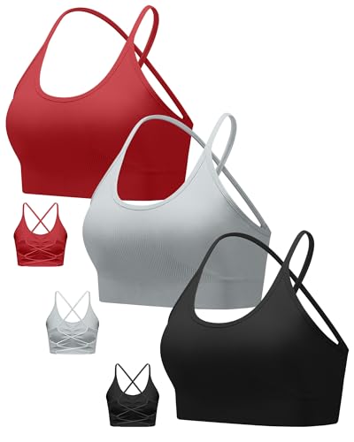 Image of RUNNING GIRL Sports Bras for Women,Sexy Crisscross Back Seamless Supportive Sports Bra Medium Support with Removable Pads