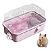 Bothyi Hamster Cage House Clear Large Ventilation Habitat Small Animal Cage for Small Animals Sugar Glider Gerbils Bunny Guinea Pigs, Pink