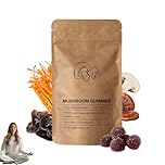 10 in 1 Mushroom Gummies High Strength 2500mg, Multi Mushroom Complex for Women & Men, 10 Varieties, Vegan Mushroom Gummies with Lion’s Mane, Reishi, Chaga, Shiitake, 60 Vegan Gummies