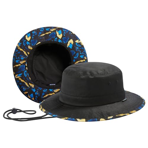 Image of UPF 50+ Foldable Sun Hat Patterned Under Brim Bucket Hats for Summer Hiking Fishing Beach Safari Men Women