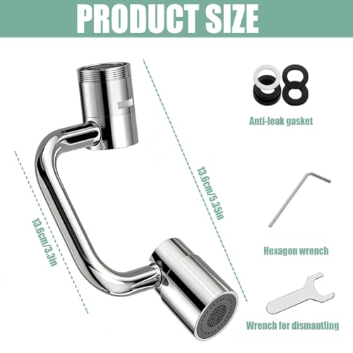 Extensor de grifo de 1080 grados con doble modo de chorro para cocina 3