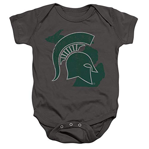 MSU Spartans Michigan State Michigan Unisex Infant Snap Suit for Baby, Charcoal, Medium (12 Months)