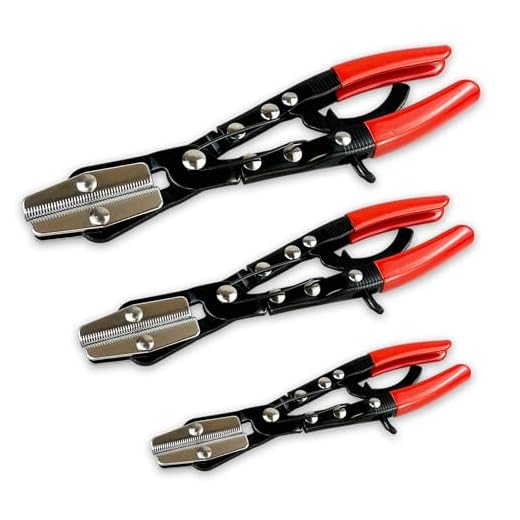 wesleydrill 3pcs Ratcheting Hose Pinch Pliers Set, Automatic Locking Ratcheting, Made of Metal, Fit For hoses, cars, gas pipelines, radiators, brakes, coolant