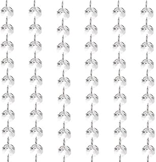 Belle Vous Clear Glass Crystal Chandelier Bead Chain Garland (6 Pack) - 1m/3.28 ft Garland Strands with 1.5cm Octagon Beads - for DIY Craft, Wedding/Christmas/Party Decorations, Jewellery and Lamps