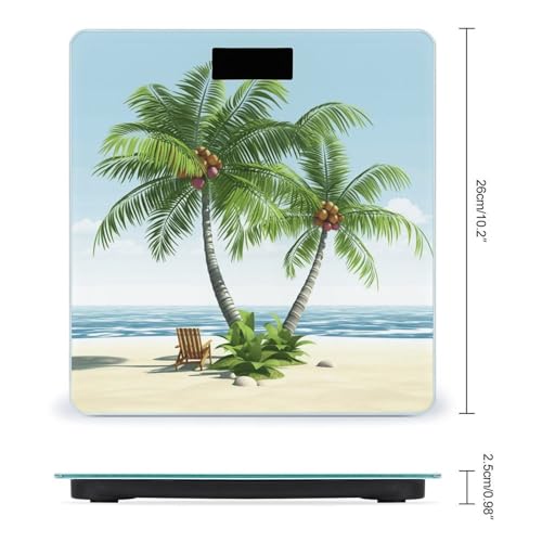 Báscula Digital de Baño con Diseño Tropical y Capacidad 400lb miniatura 2