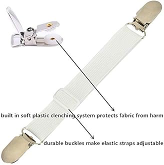 Bed Sheet Clips Straps Sheet Holder Mattress Clips, 4 Pcs Adjustable Elastic Bed Sheet Grippers Straps Suspender Fasteners Holder
