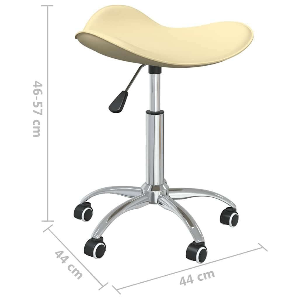 Krzesło biurowe, kremowe, ze sztucznej skóry, z regulacją wysokości i funkcją obrotu o 360 stopni, ergonomiczne krzesło do pisania i pracy z kółkami i sprężyną gazową, idealne do biura