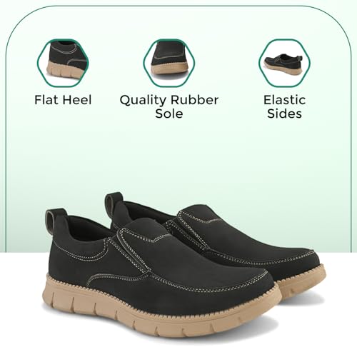 Image of STANPHORD Men Suede Slip-On Sneakers | Casual Daily Walking Shoes | Rubber Anti-Slip Sole | Lightweight Cushioned Streetwear Fashion Footwear (TPSI 5020)
