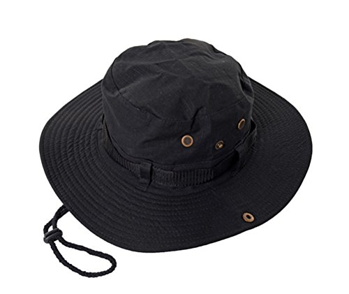 GAMT Outdoor Rain Hats Folding Waterproof Hat UV Protection Bucket Cap Black