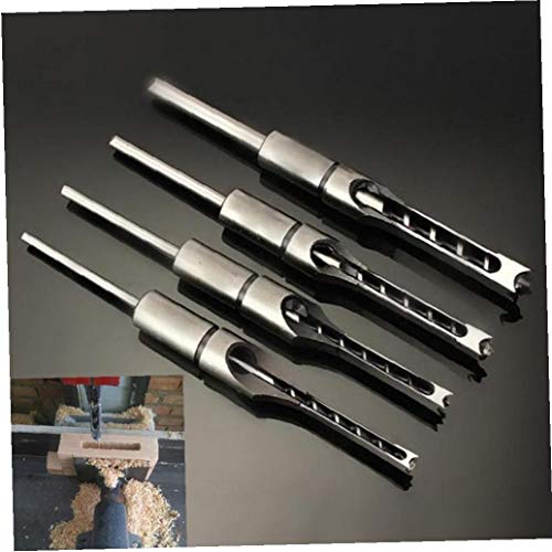 Lankater HSS Twist Drill Bits Woodworking Drill Tools Kit Set Square Auger Mortising Chisel Set Square Hole Extended Saw 6.0mm