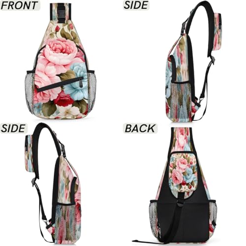 Bolso Bandolera Unisex Floral para Viaje y Senderismo miniatura 6