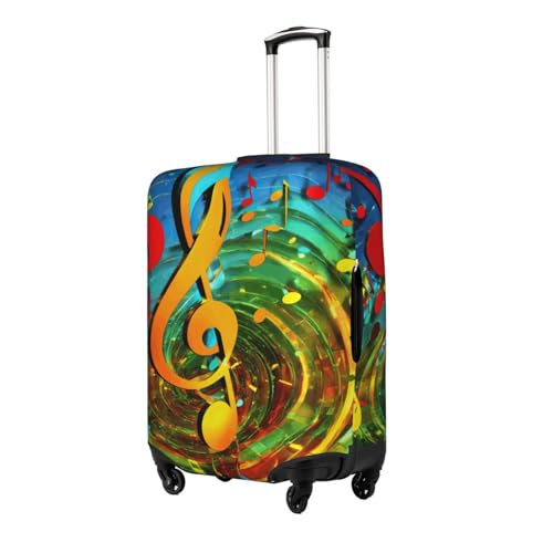 Music Note Print Protective Suitcase Cover Washable Travel Luggage Protector with Concealed Zipper2