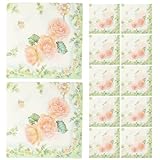 iplusmile Servilletas Desechables Estampado de Rosa Verde 5 Paquetes de 20 Unidades Servilletas Decorativas para Banquetes y Cenas Ideales para Bodas y Fiestas para Mesa