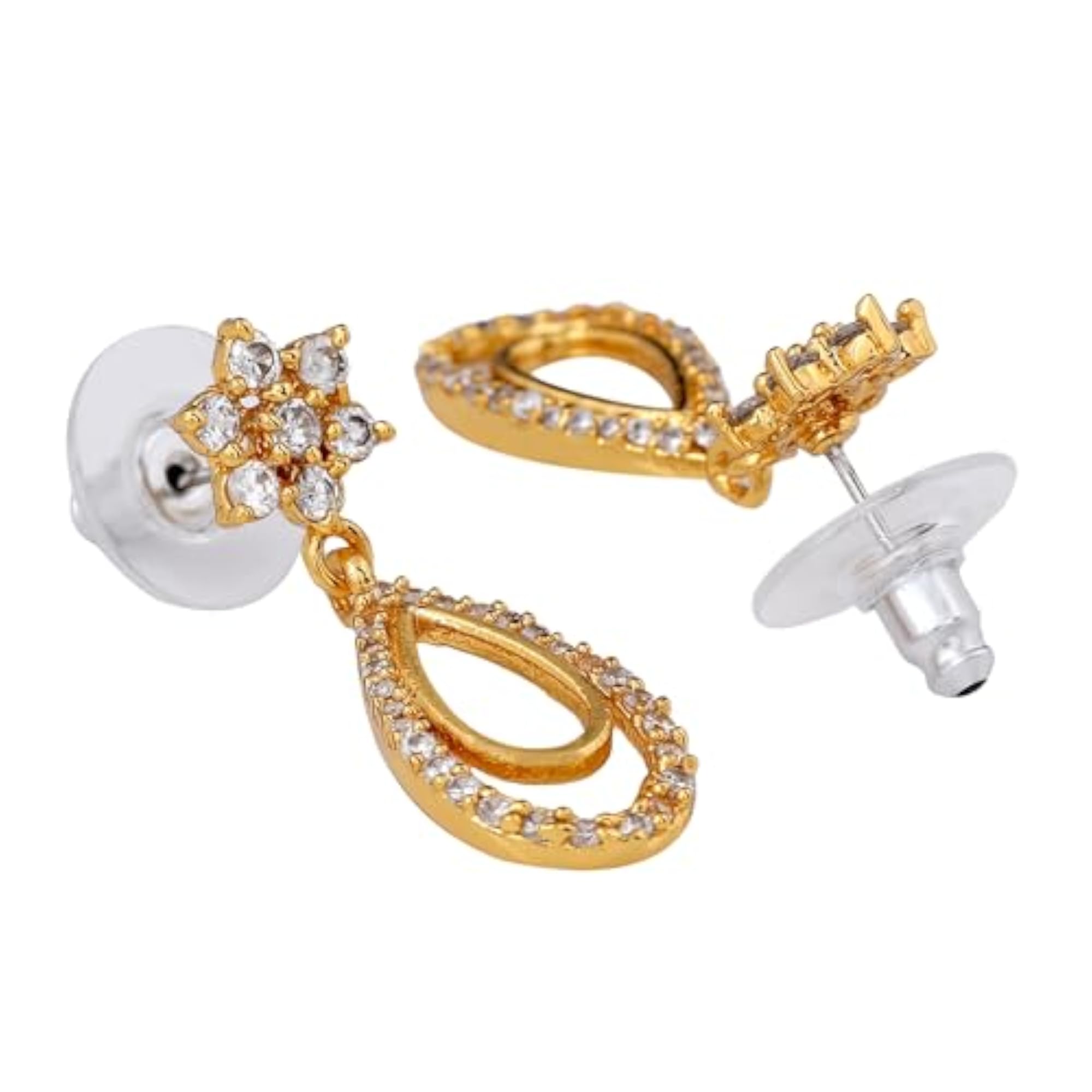 Plated Bridal Necklace Set with Earrings