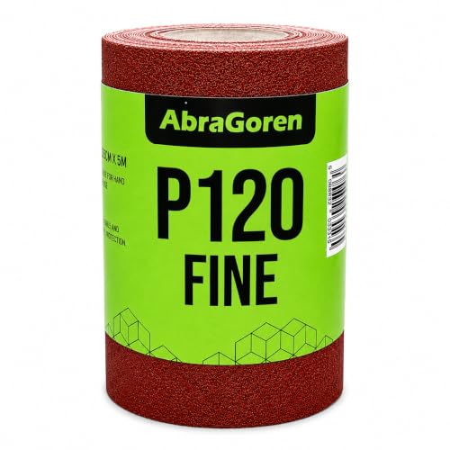 Sandpaper Roll -11.5cm x 5m Sandpaper For Wood and Sandpaper For Walls 40 60 80 120 180 240 Grit (Fine P120)