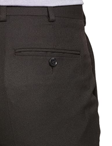 Image of Park Avenue Men's Polyester Blend Solid Pattern Super Slim Fit Flat Front Formal Trouser