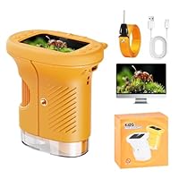 1000x Mikroskop für Kinder Handheld Digitales, Kinder Mikroskop mit 2,0'' IPS Bildschirm, Tragbares Mini Mikroskop für Outdoor Entdeckung, STEM Lernspielzeug, Geschenk für Jungen und Mädchen 4–12