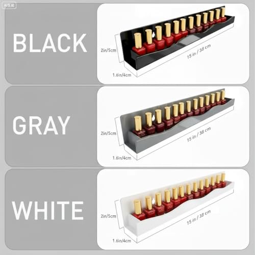 6 Pack Nail Polish Rack, 15-Inch Wall-Mounted Acrylic Shelves