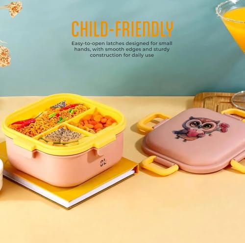 Image of Hungers Lunch Box for Kids & Adults | Premium BPA-Free Plastic Tiffin | Airtight, Leak-Proof, Lightweight Food Container for School, Office, College & Travel | Multicolor