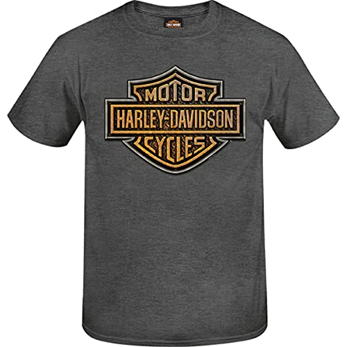 Harley-Davidson Military - Men s Charcoal Heather Contemporary Fit Graphic T-Shirt - Kandahar Air Base | Diamond Shield X-Large