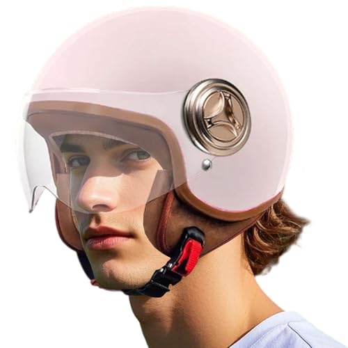 Trveqhk Cascos para adultos, medio casco de motociclista de cara abierta, equipo de protección para patinaje, ciclismo de carretera, carreras de montaña, karting, snowboard