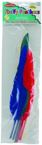 Charles Leonard Feathersによるクリエイティブアート、羽、10インチと12インチ、アソートカラー、6/バッグ(