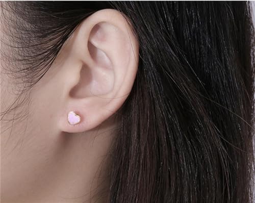 18g Titanium Heart Love Earrings for Women Girls Stainless Steel 14k Gold Plated Hypoallergenic Cute Tiny Sequins Stud Cartilage Tragus Screw Back Post Piercing Sensitive Ear3