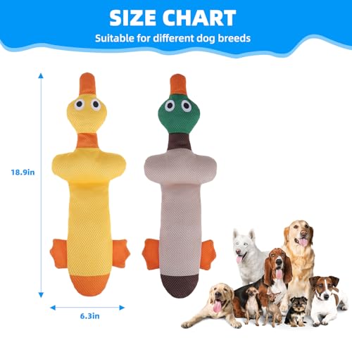 Image of Mihachi Floating Dog Water Pool Toys 2 Pack for Swimming Pool, Interactive Crinkle Pet Puppy Chew Toys for Play and Training, Funny Duck Toy for Small Medium Large Breed, Wild & Yellow Duck