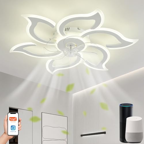 Ventilatore Da Soffitto Con Luce LMiSQ - 50cm, Telecomando, LED RGB, 6 Velocità - Foto 2