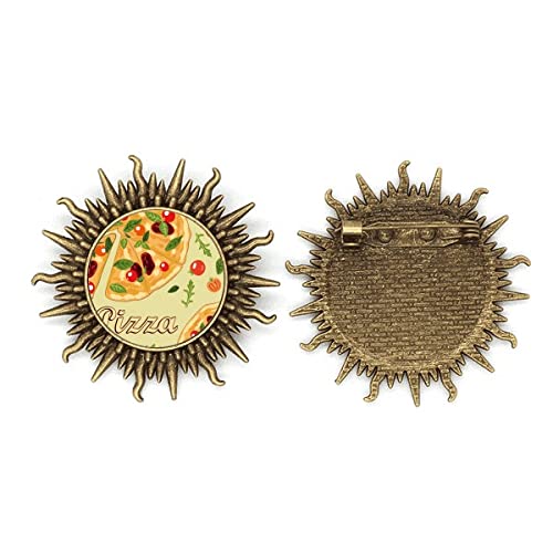 Brosche Pizza Italy Tomate Foods Metall Sonne Broche Haken Pin Veste