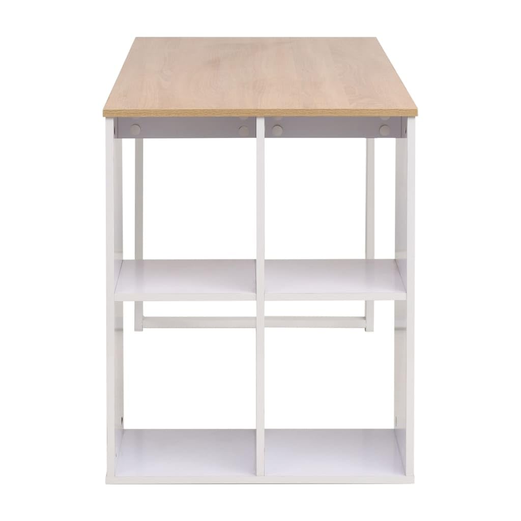 Tavolo Salvaspazio Scrivania Gaming Tavolo Consolle Scrivanie Gaming Scrivania 120x60x75 cm Rovere e Bianco per Studio Camera Da Letto Soggiorno Sala Studio