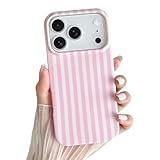 Yeddabox for iPhone 17 Pro Max Case Cute Striped Phone Case Soft TPU Slim Shockproof Phone Cover for Women Girls, Pink