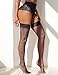 Sexy Plus Size Lace Garter Belt for Women Black High Waisted Suspender G-String with 4 Clips for Stocking M-L