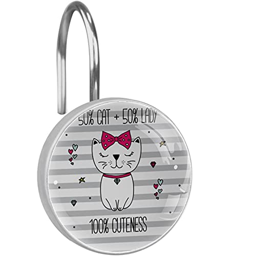 Crochets rideau de douche chat rigides pour stopper les chutes