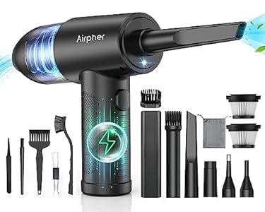 AMAZON - Compressed Air Duster – Keyboard Cleaner – 110000RPM Electric Air Duster & Vacuum Cleaner 2 in 1- for PC, Laptop, Office, Car and Sofa, Cordless Canned Air Can Blower – with Two Filters