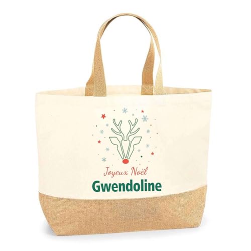 Sac Joyeux Noël Gwendoline Cerf idéal pour le marché de Noël