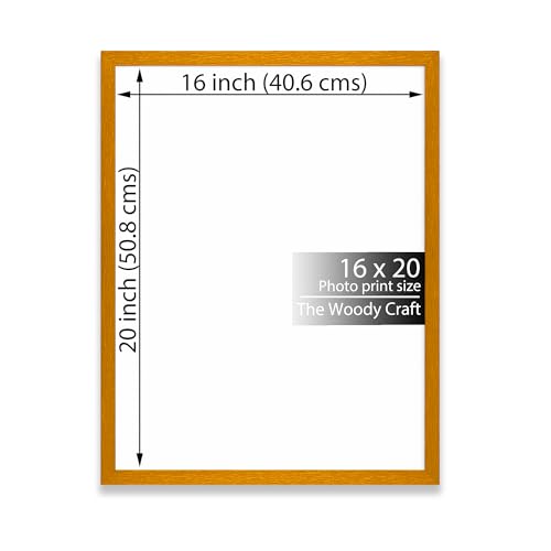 Image of Photo Frame 16 x 20 Inches | Orange Photo Frames For Wall Decor | Modern Wall Frame | Wooden Photo Frame For Modern Interiors | Vintage Big Photo Frames For Wall | Ideal Frame For Birthday Gift
