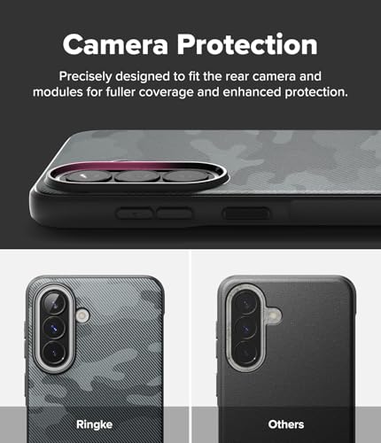 Image of Ringke Onyx for Samsung Galaxy A57 [Anti-Fingerprint Texture] Slim-Fit Lightweight Shockproof Protective Case Back Cover with Non-Slip Side Grip - Camo Black