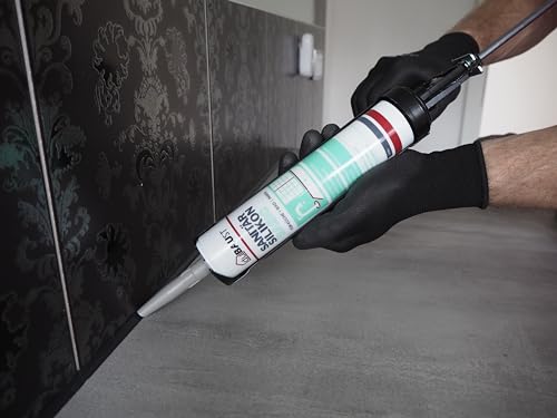 dubaust SAB24 Sanitärsilikon Basic elastisch dauernassbeständig schimmelresistent Bad Küche Dusche Feuchträume 300ml Kartusche (transparent)