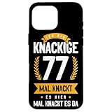 私は77 歳 ここもあちこちもギシギシ 面白いバースデーシャツ スマホケース iPhone 16 Pro Max 用