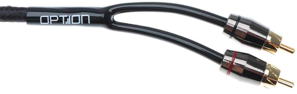 OPTION 2-Kanal Cinchkabel - 5,5 Meter - doppelt geschirmt - Premium Qualität für EIN störungsfreies Audiosignal - Perfekt für Verstärker, Car HiFi Anlagen, Subwoofer