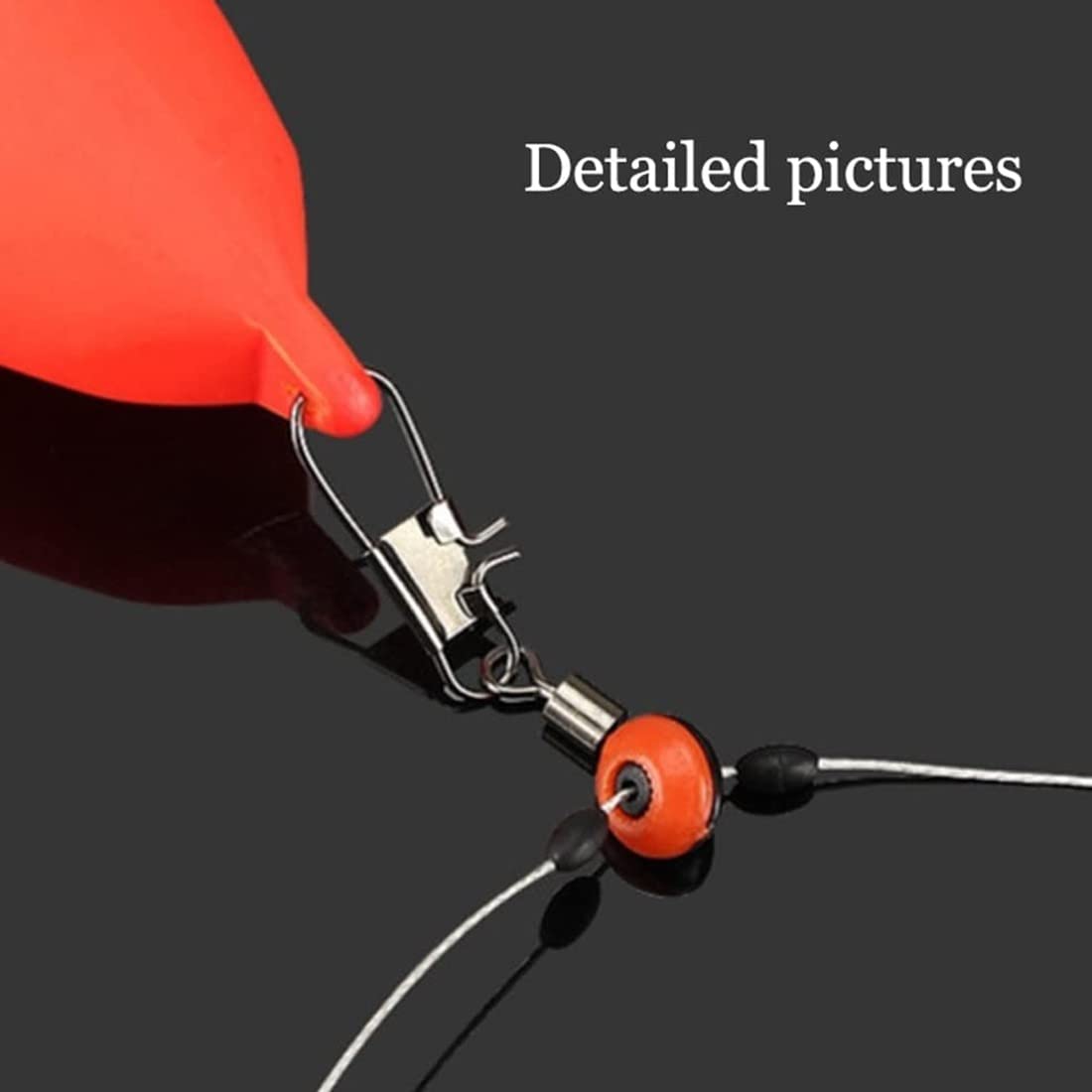 Confezione da 60 Girelle da Pesca, Include Girelle da 3 Dimensioni con Moschettone, Set di Accessori per la Pesca