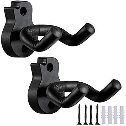 Guitar Hanger Wall Mount 2 Pack, Guitar Wall Holders Hooks Stands,String Instruments Wall Rack Bracket Hangers for Acoustic Electric Bass Classical Guitars and Ukulele Cover