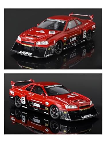 Image of DEOXY Big 1:24 Premium Nissan Skyline LBWK GTR ER34 Diecast Model Toy Car, Alloy Metal, Openable Doors, Light & Music (Nissan GTR Skyline)