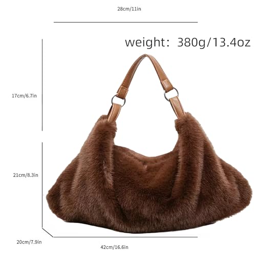 Cartera de piel sintética para mujer, bolso tipo tote mullido y acolchado, para invierno, con asa de hombro y bandolera miniatura 6