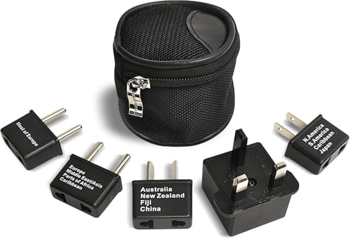 Image of Ceptics International Worldwide Travel Plug Adapter 5 Piece Set, Great for Cell Phones, Battery Chargers, Laptops to Work in Most Countries