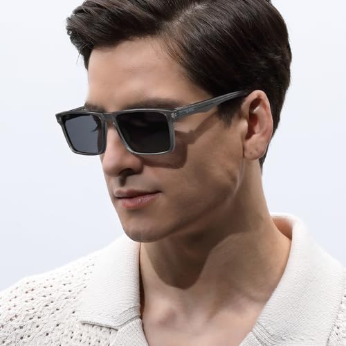 Image of CARFIA Retro Acetate Mens Sunglasses Polarized Classic Square Sun Glasses CA62162