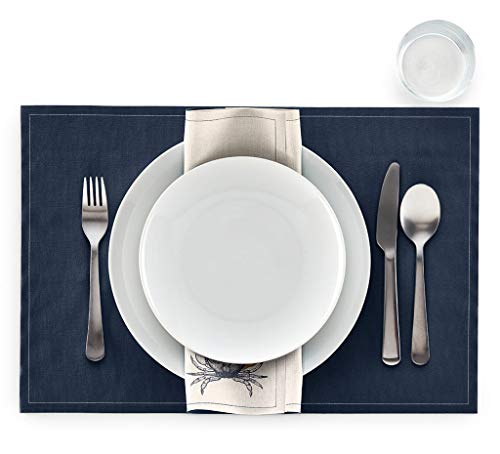 Organic Cotton Printed Dinner Napkin - 12.6 x 12.6 in - 6 Unitsper Roll - Ocean