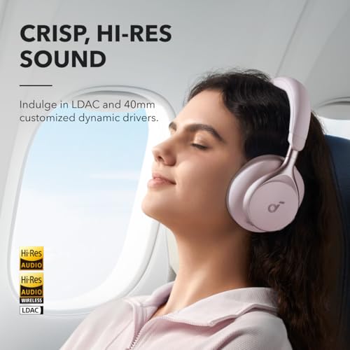 Image of Soundcore by Anker, Space One, Active Noise Cancelling Headphones, 2X Stronger Voice Reduction, 40H ANC Playtime, App Control, LDAC Hi-Res Wireless Audio, Comfortable Fit, Clear Calls, Bluetooth 5.3